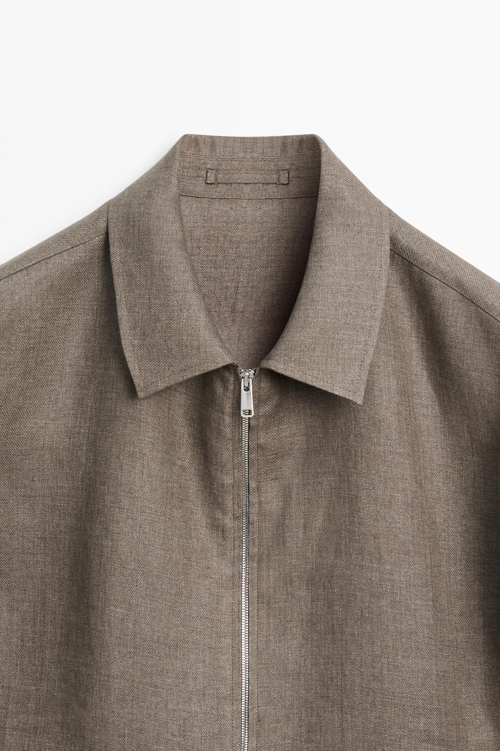Blouson en lin délavé total look